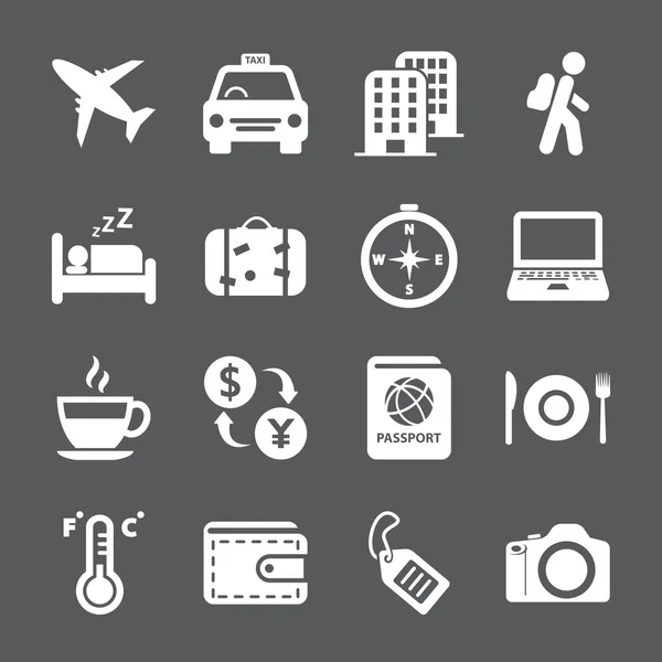 Reise und Tourismus Icon Set, Vektor eps10 — Stockvektor