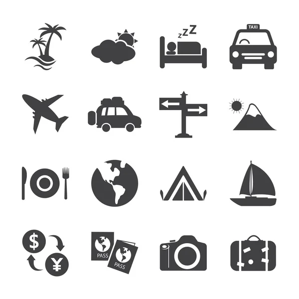 Reizen en toerisme pictogrammenset, vector eps10 — Stockvector