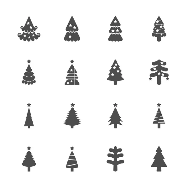 Árbol de navidad icono conjunto 2, vector eps10 — Archivo Imágenes Vectoriales