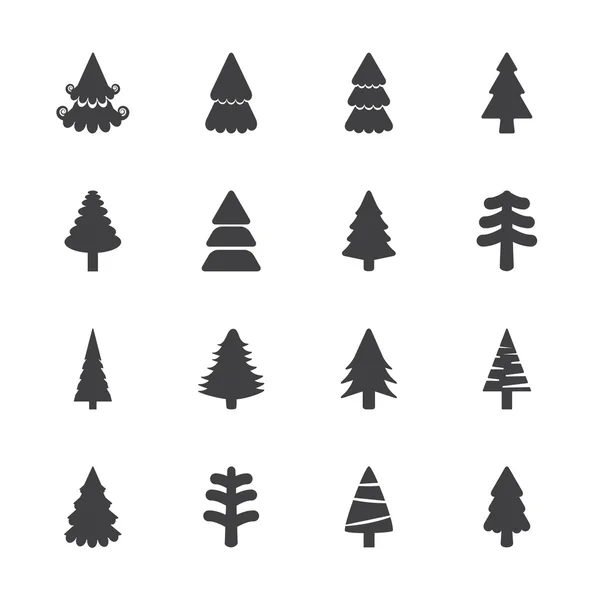 Christmas tree icon set, vector eps10 — Stock Vector