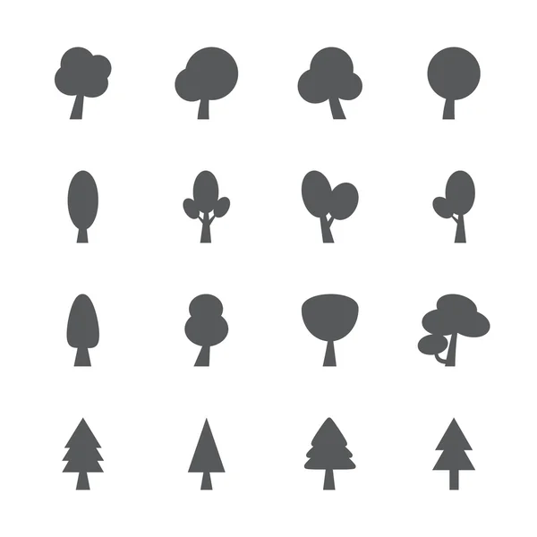 Tree icon set, vector eps10 — Stock Vector