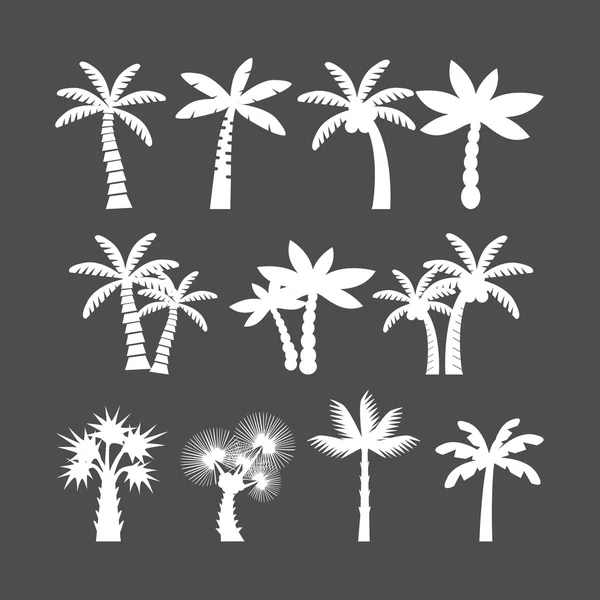 Набор иконок пальмы, векторные эпс10 — стоковый вектор