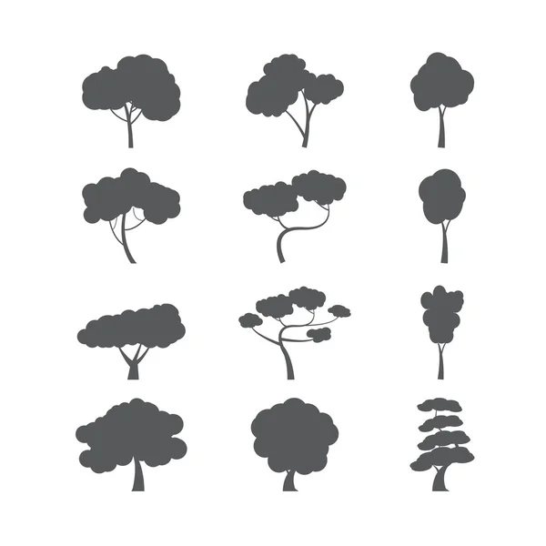 Tree icon set, vector eps10 — Stock Vector