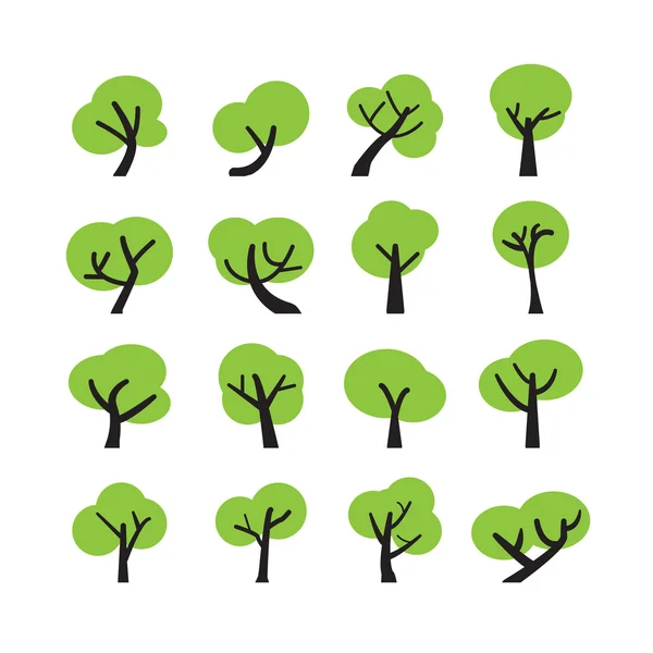 Tree icon set, vector eps10 — Stock Vector