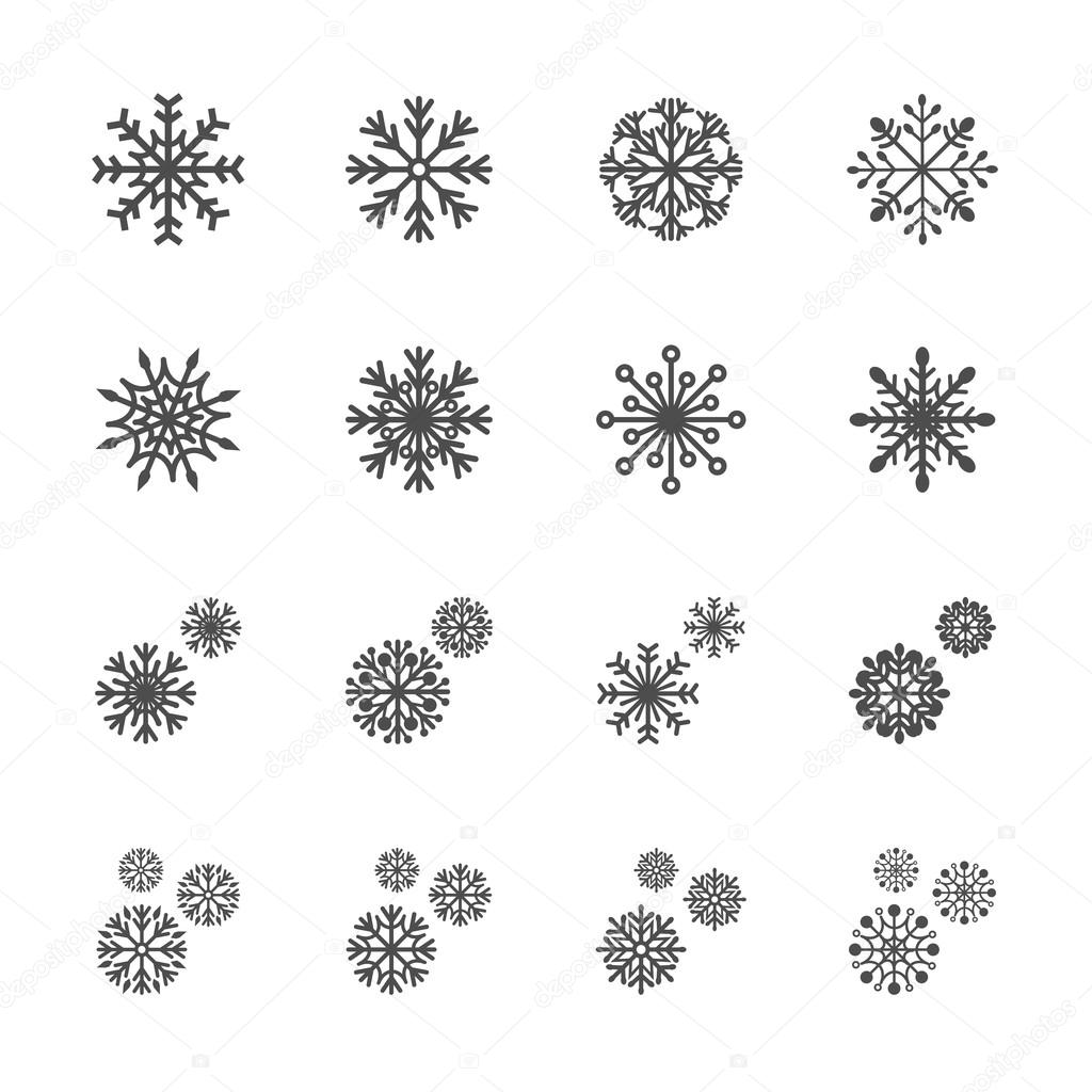 snowflake icon set 11, vector eps10