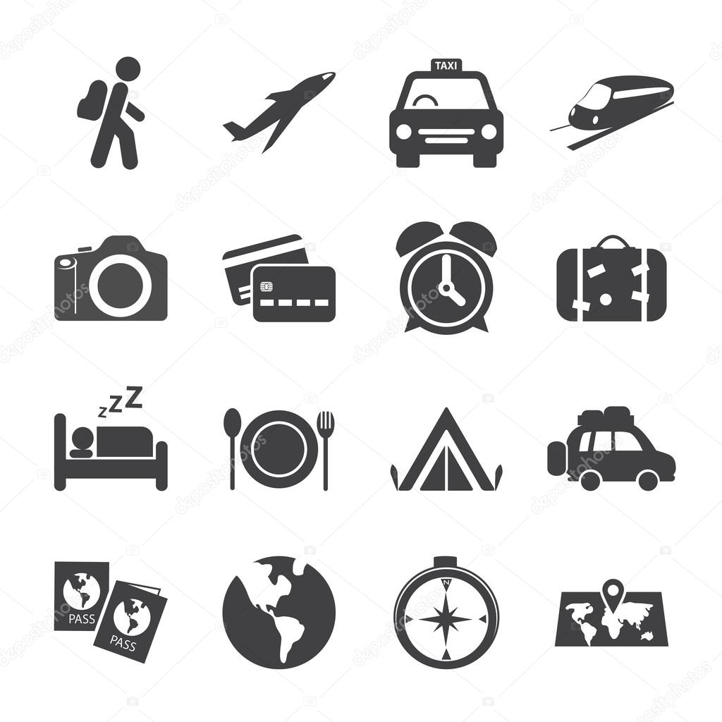 traveling and transport icon set, vector eps10