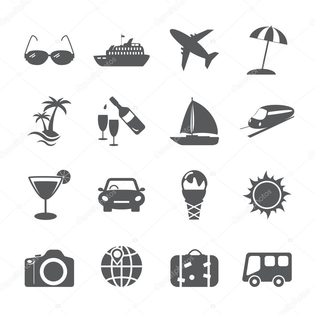 travel and tourism icon set, vector eps10
