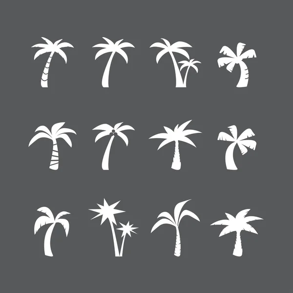 Conjunto de iconos de árbol de coco, vector eps10 — Vector de stock