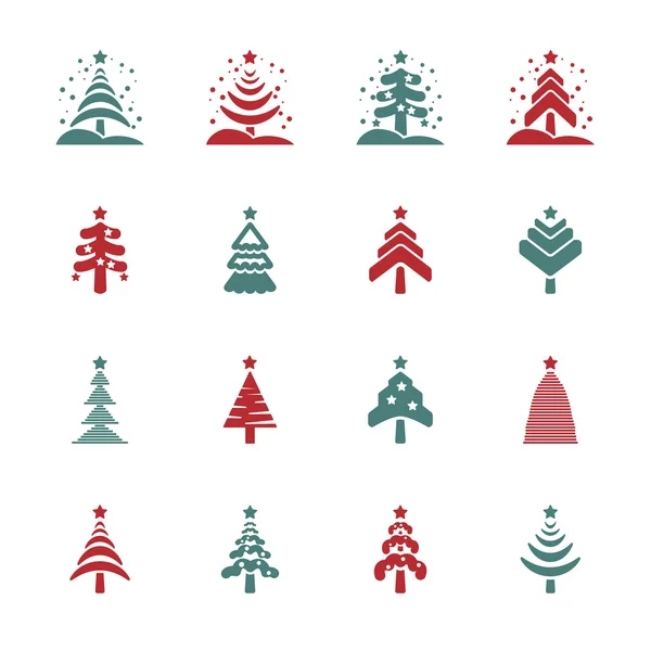 圣诞树图标设置 4，向量 eps10 — 图库矢量图片
