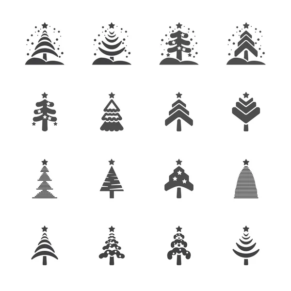Boże Narodzenie drzewo ikona zestaw 4, eps10 wektor — Wektor stockowy