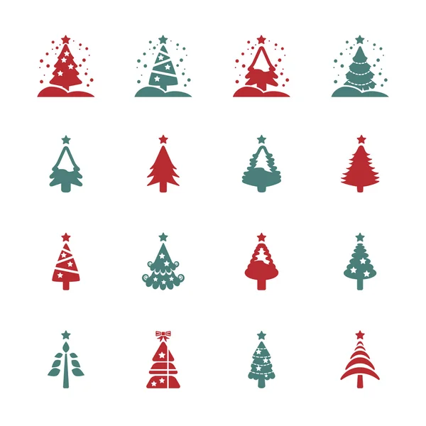 圣诞树图标设置 3，矢量 eps10 — 图库矢量图片