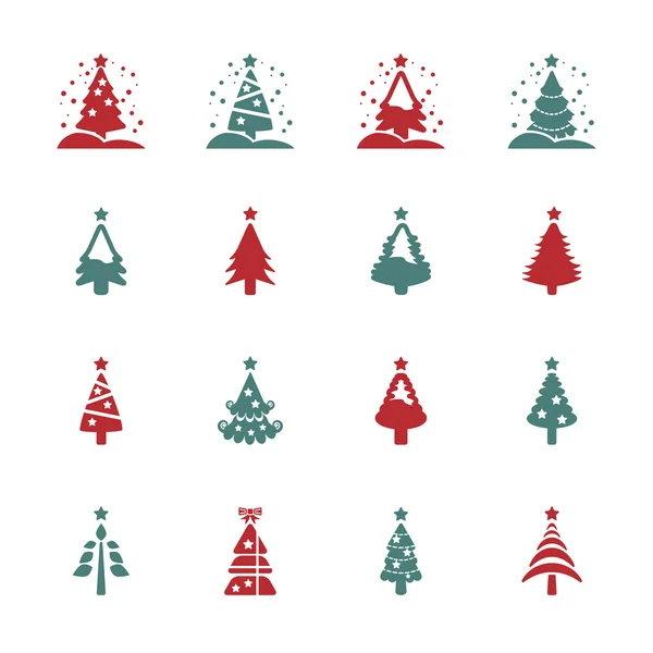 Árbol de navidad icono conjunto 3, vector eps10 — Vector de stock