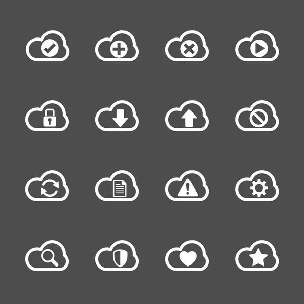 Conjunto de iconos de computación en la nube, vector eps10 — Vector de stock