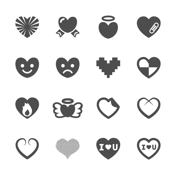 Set di icone del cuore e del giorno di San Valentino 3, eps10 vettoriale — Vettoriale Stock