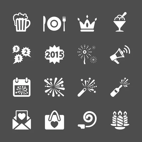 New year party icon set 3, vector eps10 — Stock Vector