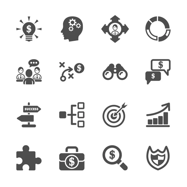 Business strategy icon set, vector eps10 — Stock Vector
