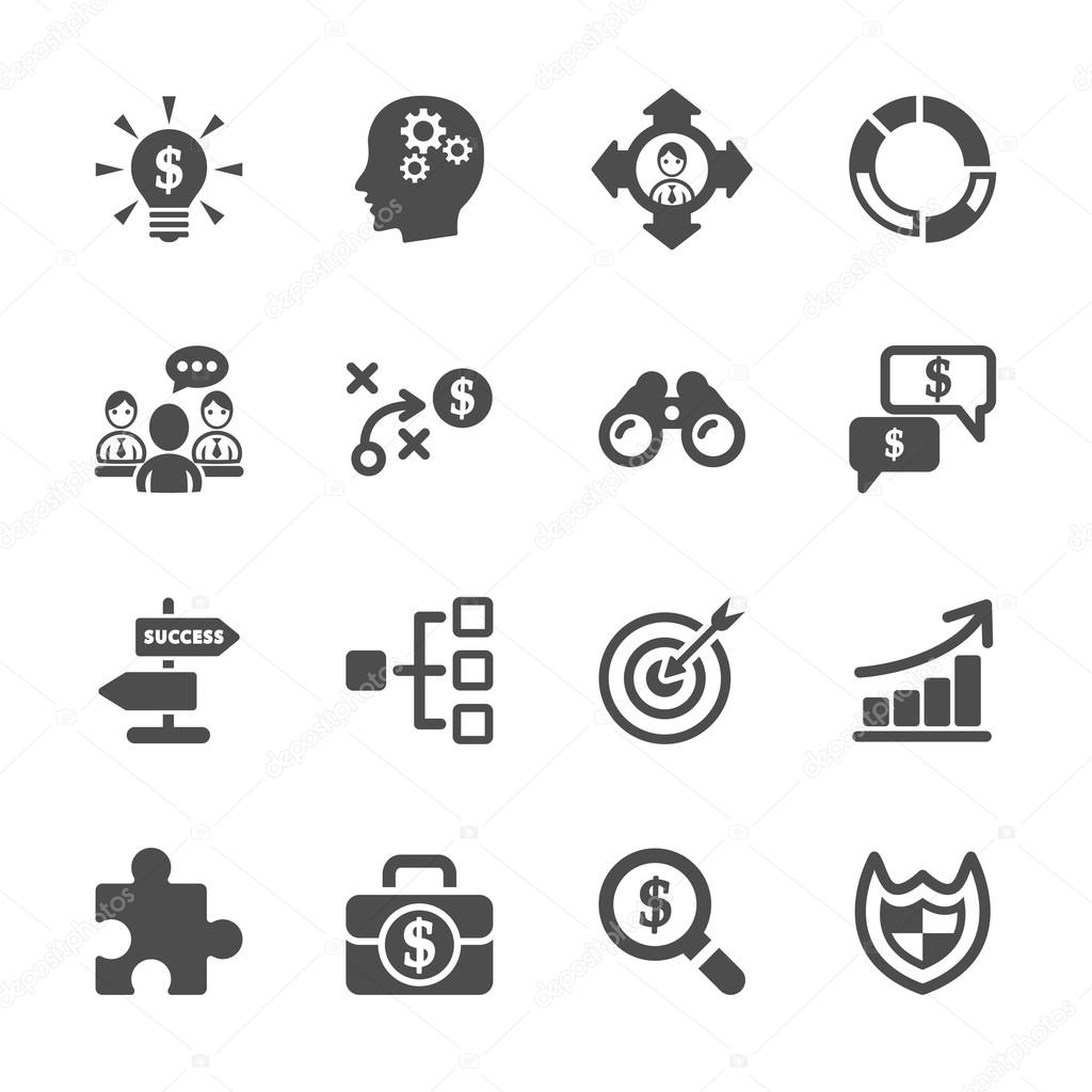 business strategy icon set, vector eps10