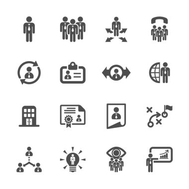 human resource management icon set 2, vector eps10 clipart