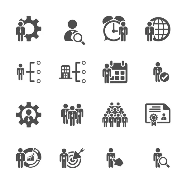 Negocio y gestión de recursos humanos icono conjunto, vector eps10 — Vector de stock