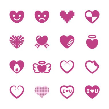 3, vektör eps10 kalp ve Sevgililer günü Icon set