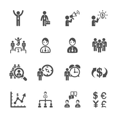 Finans ve insan kaynakları simgesini ayarla, eps10 vektör