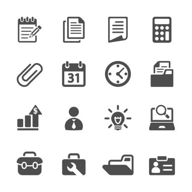 business and office icon set, vector eps10 clipart