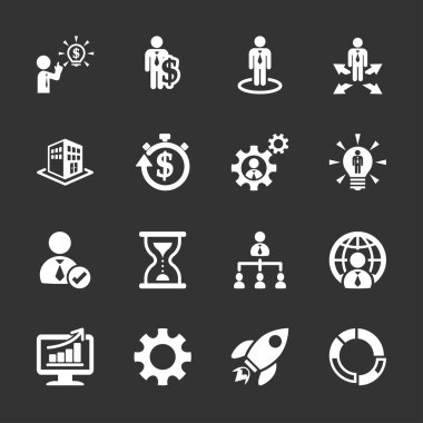 iş ve yönetim simge 4 ayarla, eps10 vektör