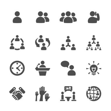 business and management icon set 7, vector eps10 clipart