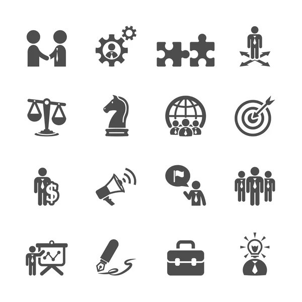 Business en strategie pictogram instellen, vector eps10 — Stockvector