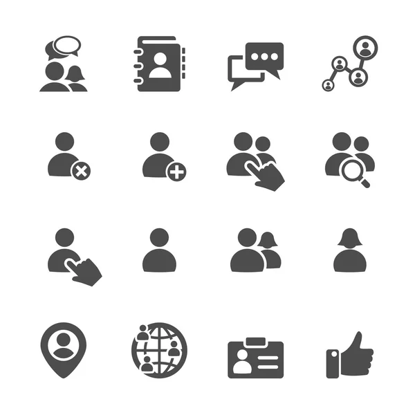 Rede social conjunto de ícones de usuário, vetor eps10 —  Vetores de Stock