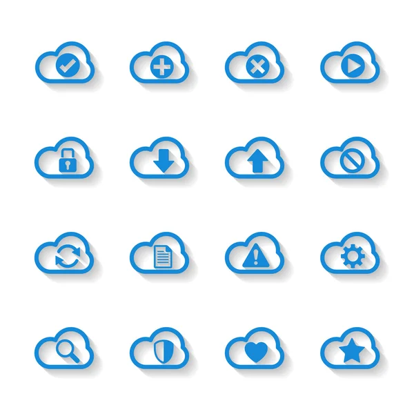 Conjunto de iconos de computación en la nube, vector eps10 — Vector de stock