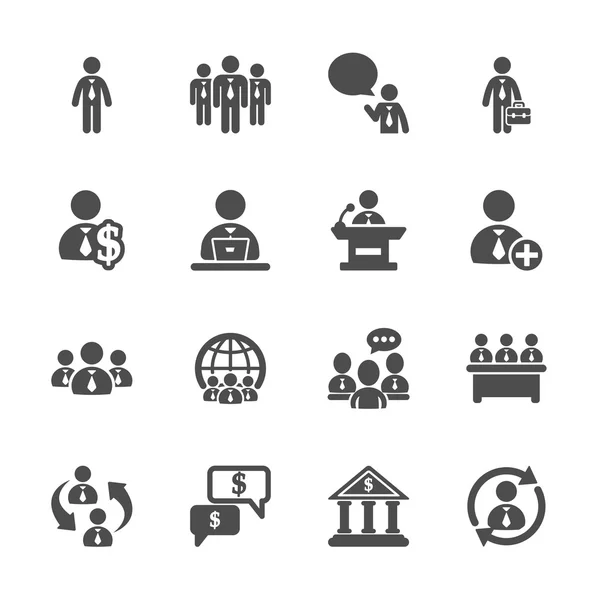 Business people icon set, vettore eps10 — Vettoriale Stock