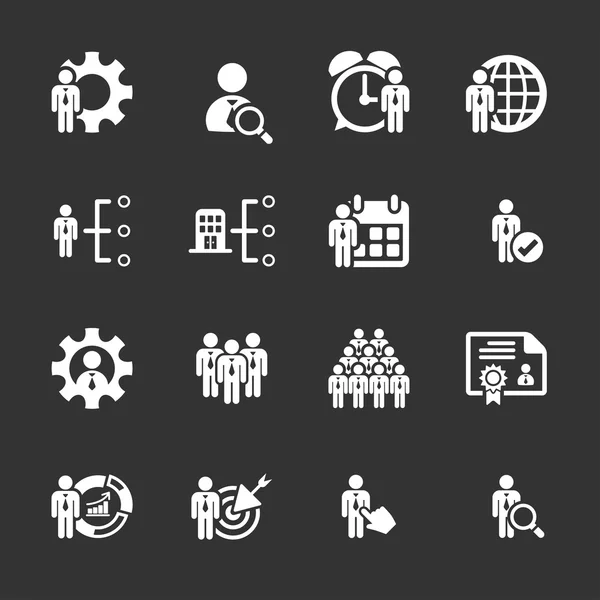 Zakelijke en human resources beheer pictogram instellen, vector eps10 — Stockvector