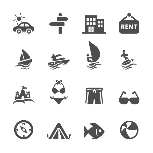 Travel and vacation icon set 2, vector eps10 — Stock Vector
