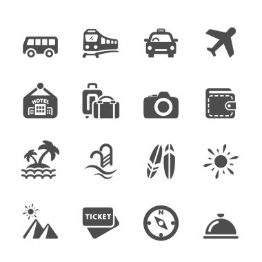 5, vektör eps10 seyahat ve tatil Icon set