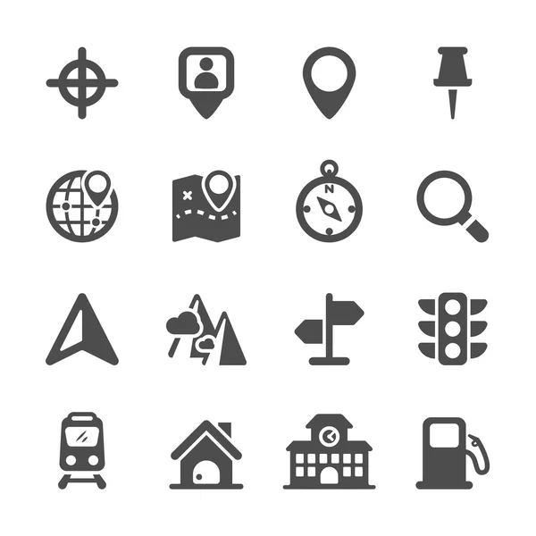 Map location icon set, vector eps10 — Stock Vector