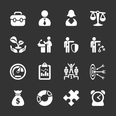 iş Icon set 2, beyaz versiyonu, vektör eps10