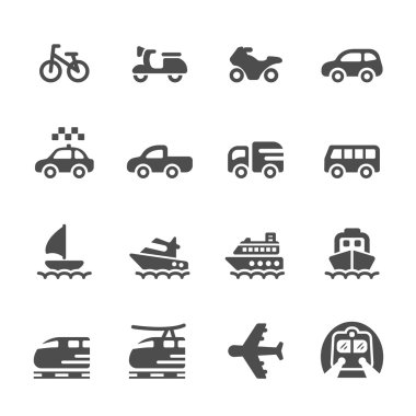 3, vektör eps 10 ulaşım ve araç Icon set