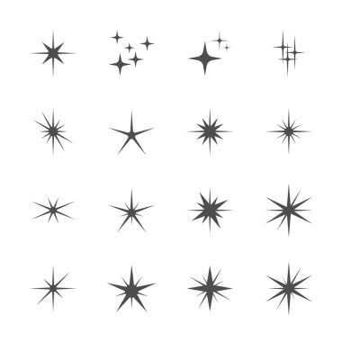 sparkles icon set 3, vector eps10 clipart