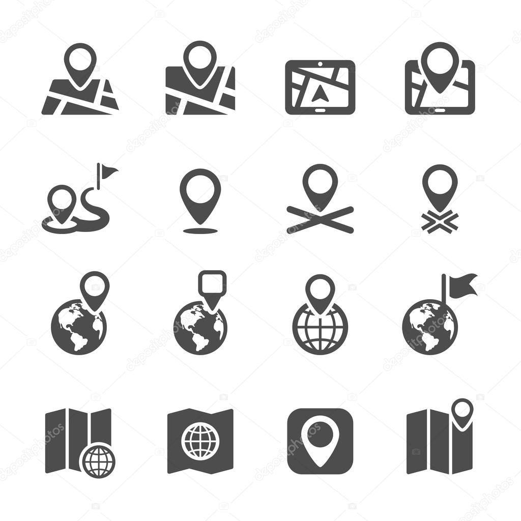 navigation icon set, vector eps10