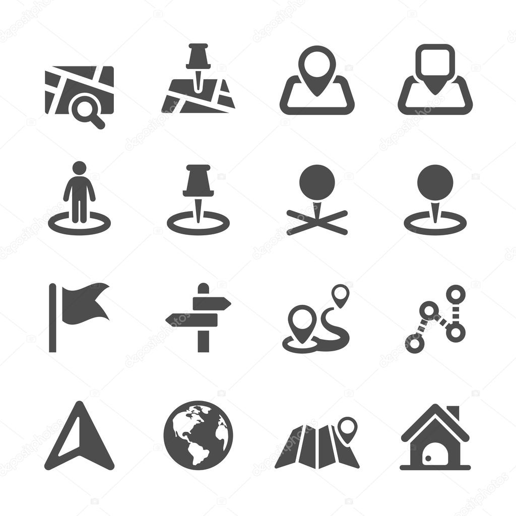 Map icon set 2, vector eps10.