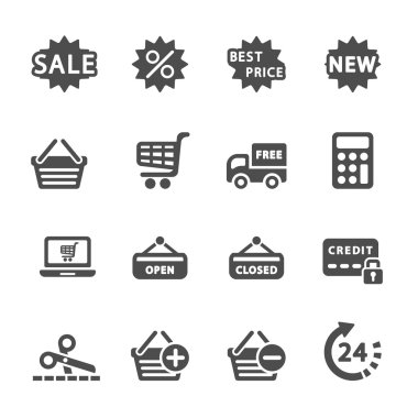 2, vektör eps10 alışveriş Icon set