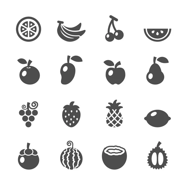 Conjunto de iconos de fruta, vector eps10 — Archivo Imágenes Vectoriales