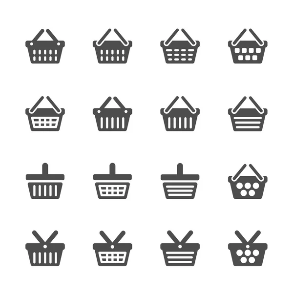 Shopping basket icon set, vector eps10 — Stock Vector