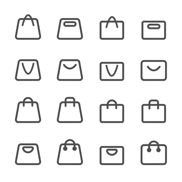 Ensemble d'icônes de sac à provisions, version ligne, vecteur eps10 — Image vectorielle