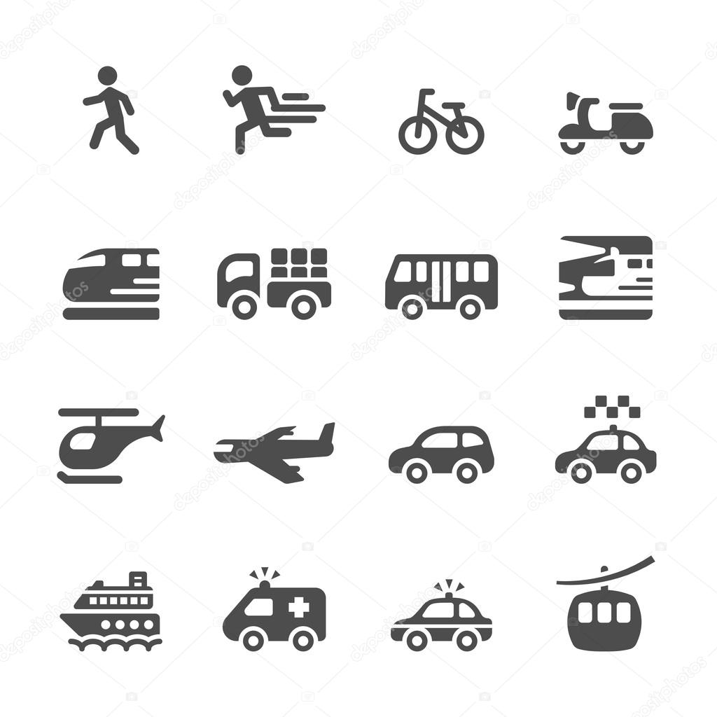 transportation and vehicles icon set 6, vector eps 10