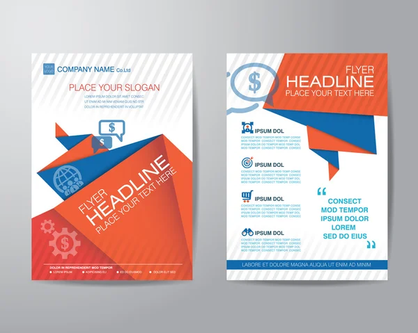 Modello di layout astratto per brochure a triangolo in formato A4 si — Vettoriale Stock