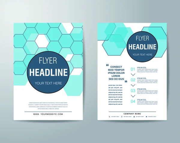 Abstract hexagon brochure flyer design layout template in A4 siz — Stok Vektör