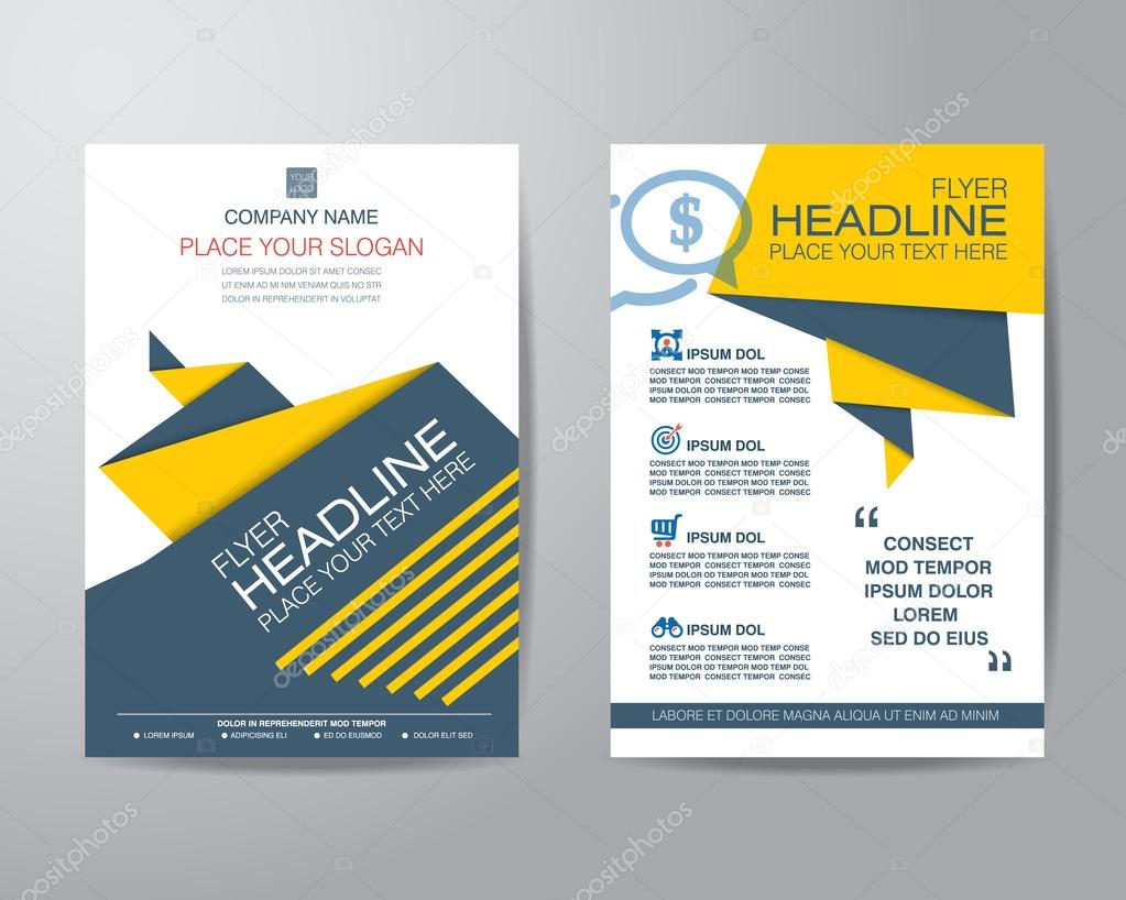 Abstract triangle brochure flyer design layout template in A4 si
