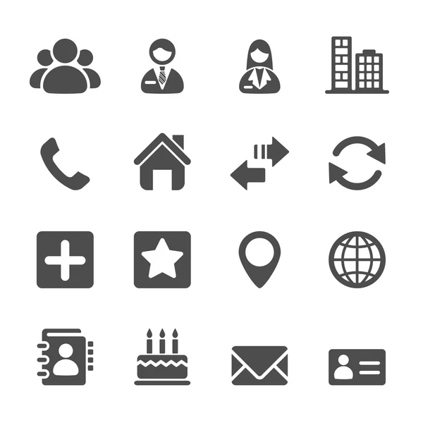 Conjunto de iconos de contacto, vector eps10 — Archivo Imágenes Vectoriales